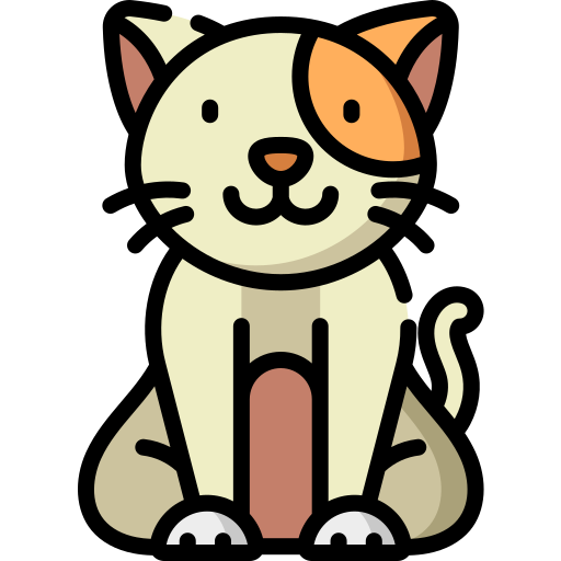 A yellow and orange cat sitting