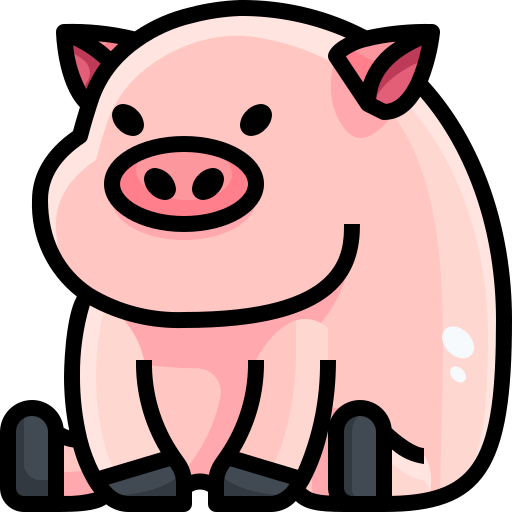 A large pig sitting